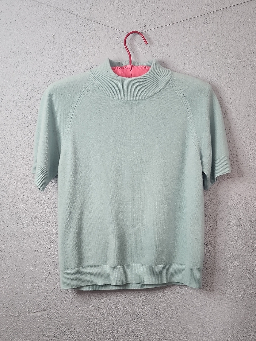 Light Mint Short-Sleeve Turtleneck Sweater - Women